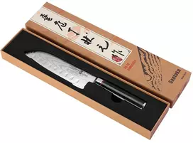 Damasko plieno Santoku peilis, 18 cm