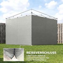 Pavėsinės šoninių sienų komplektas 300x200 cm Šviesiai pilkas poliesteris