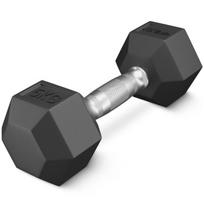 Plieninis hantelis HEX 1 X 5 kg — universalus sprendimas jėgos treniruotėms