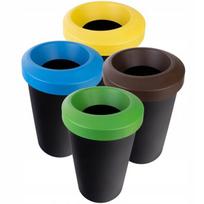 Rūšiavimo šiukšliadėžių rinkinys 4 x 25l, juodas