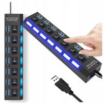 7 prievadų Usb Hub su atskirais įjungimo/išjungimo jungikliais