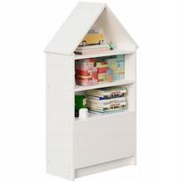 Vaikiškas lentynų staliukas žaislams, lėlėms ir knygoms, didelis baltas spintelė, 63 cm