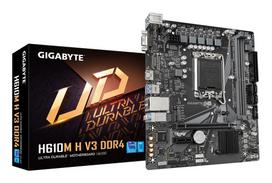 Mainboard|GIGABYTE|Intel H610|LGA1700|Micro-ATX|Atmintis DDR4|Atminties lizdai 2|1xPCI-Express 3.0 1x|1xPCI-Express 4.0 16x|1xM.2|1x15pin D-sub|1xHDMI|4xUSB 2.0|2xUSB 3.2|1xPS/2|1xRJ45|3xGarso prievadas|H610MHV3DDR4