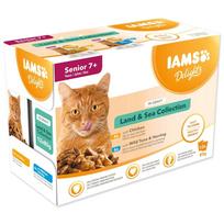 IAMS DELIGHTS Senior Land & Sea Collection in Gravy box wet cat food 12x85g