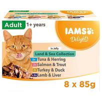 IAMS DELIGHTS Land & Sea Collection in Jelly box wet cat food 8x85g