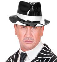 Skrybėlė, Gangsteris, Widmann, PVC, su balta juostele