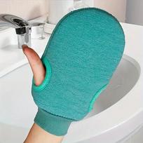 Šveičiamosios dušo pirštinės, „Mitt Washcloth“ vonios pirštinės dušui, dvipusės šveičiamosios pirštinės, skirtos masažui ir kūno šveitimui žalia