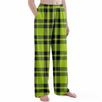 Children's Christmas Plaid Print Trousers Plush Casual Pants 150