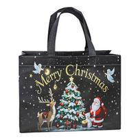 Kalėdiniai dovanų maišeliai Didelis daugkartinio naudojimo pirkinių krepšys su rankenomis Neaustinis kalėdinis bakalėjos pirkinių maišelis šventinėms Kalėdų vakarėlio prekėms 16 gray