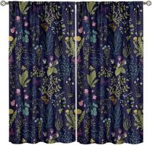 Rustic Farmhouse Plant Floral Blackout Curtains   Watercolor Flowers Botanical Butterfly Window Drapes Treatment   for Bedroom Liv 100*130 Grommet Top 1pcs