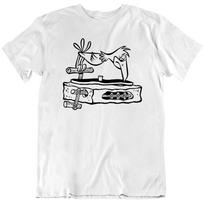 Retro Cartoon Flintstones Record Player Fun  T Shirt Unisex T-Shirt XXXL
