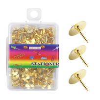 200Pieces Nickel Plated Push Pins Round Flat Metal Thumbtacks Cork Notice Board Push Pin Bulletin Board Pin for Office auksas