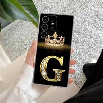 S25FE Clear Case For Samsung Galaxy S26 S25 S24 S23 Ultra S21 FE S22 Plus S26 Ultra Phone Cover Initial G F V H D P C B Letter Galaxy S20