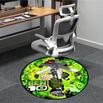 1PC Ben 10 Office Round Rug Perfect for Office Non-Slip Backing, Decorative Floor Mat yy250916029 80cm by 80cm
