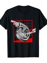 Fun Car Fans Turbo T-shirt -Turbo Humorous Design (Air/Exhaust Pattern) - Fun T-shirt for Racing Events, Beach Trips, Daily W... S įvairiaspalvis