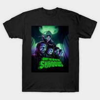 Men Black Print T-shirt What We Do In The Shadows Family No-Cut Heat Transfer Print Cotton Tshirt L juoda