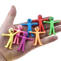 Novelty 10Pcs Stretchy Stretch Toy Cute Vibrant Multi-Colored Yellow Stress Easing Stretchy Fidget Gifts Tpr Soft Plastic Creative Doll Toy
