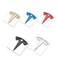 3D Metal Tesla Logo Car Fender Tail Trunk Label Sticker Decoration For Tesla Model 3 Highland 2023 Model S Model X Model Y 1Pcs Black