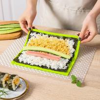 Silicone Sushi Rolling Mat & Rice Ball Mold for DIY Seaweed Rolls OPP Packaging žalia