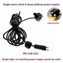 1 vnt. Povandeninis 6 LED šviesos žiedas fontanui, žuvų tvenkiniui, vandens sodui, kintamosios srovės adapteris, šiltai baltas/baltas fontano šviesos ornamentas