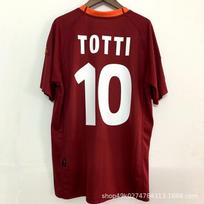 2000-01 m. sezonas Romos namų marškinėliai Nr. 18 Batistuta Nr. 10 Totti, retro futbolo marškinėlių didmeninė prekyba S
