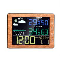 Weather Forecast Station Wireless Indoor Outdoor Thermometer Hygrometer Color Display with Clock Calendar Barometric beige