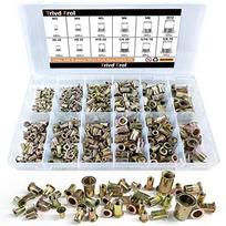 200Pcs 1/4 -20 UNC  ,  Plated Carbon Steel Threaded  Insert ert Riv Kit One Size auksas