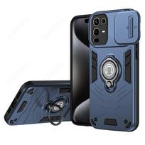 Slider Lens Protection Funda for Infinix Note 50 Pro 4G Case Magnetic Ring Braket Stand Cover for Infinix Note 50S 5G 50X Case Infinix Note 50 Pro 4G mėlyna