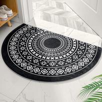 Semicircle Doormat Non -Slip Geometric Entrance Rugs Hallway Bath Mat White Home Welcome Mat Soft Carpet For Living Room Bedroom KTY L60xW40cm S