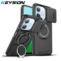 KEYSION 360° Rotating Ring Stand Phone Case for OPPO A5 Pro 5G Slide Camera Protection Magnetic Shockproof Back Cover for OPPO A5 Pro for OPPO A5 Pro juoda