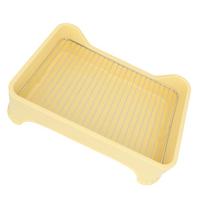 Dog Potty Training Tray Pee Pad Holder with Stainless Steel Grid Puppy Mesh Training Toilet for Small Medium Dogs geltona