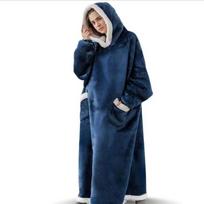 Jaukus chalatas su gobtuvu, ilgomis rankovėmis - storas, šiltas ir laisvo kirpimo Short 0.9m (Hooded 1.2m) rožinė