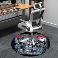Iron Maiden,Eddie the Head Chair mat Round Rug Office carpet, Machine Washable, Non slip, Suitable for Living Rooms, Bedrooms 80cm