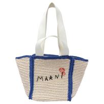 Marni Sillo Embroidered Logo Detail Viscose Tote Bag Women tote bags Beige SHMP0121L0P6769ZO827 Basic Set (Bag+Dust Bag)