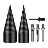 Firewood Drill Bit Set Heavy Duty Wood Log Splitter Detachable Electric Drills Screw Cone Driver Tool Firewood Prep Tool for Splitting Woods