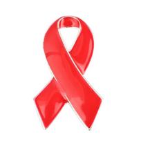 Red Ribbon Lapel Pin Tuberculosis HIV AIDS Awareness Brooch Hope Ribbon Enamel Pins Badge for Charity Event Supplies S