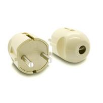 EU Power Plug Male-Female Connector Adapter 10A/16A for Korea & Russia gray