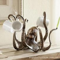 Resin Octopus Sculpture Crafts Octopus Mug Holder Fun Jewelry Cup Holder Cast Holder Desktop Stylish Design Home Decoration Octopus Statue