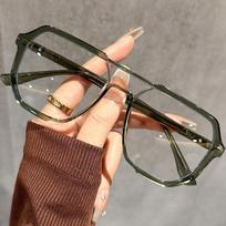 Pilot Handsome Double Beam Men's Glasses Frame Ultra Light Large Frame Fashionable Blue Light Glasses Men Optical Glasses 9006
