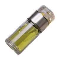 Stiklinis arbatos plikytuvas butelis 420ml Sandarus Arbatos ruošimo indas Dvigubų sienelių izoliacija Nešiojamas arbatos ruošimo aparatas biriems lapams ir vaisių užpilui