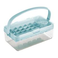 Ice Cube Mold with Shovel And Push-Release Large Capacity Silicone Ice Cube Tray for Freezer BPA-Free Food Grade Stackable Ice Maker for Kitchen M mėlyna
