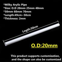 OD 20~70mm Baltas akrilo vamzdelis Akvariumo žuvų tvenkinio reikmenys vanduo Plexiglass vamzdelis Namų sodo lempos gaubto jungiamoji detalė Laikiklis Dėklas PASIDARYK pats 1pc&25cm (0.82ft) white