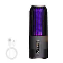 Elektrinis uodų ir musių gaudyklė, įkraunama per USB, su UV LED šviesa, belaidė, nešiojama, lauko ir vidaus, saulės LED uodų pilka
