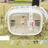 Parrot Cage Bird with Handheld Acrylic Outdoor Viewing Bird Cage Peony Carrying Bag Animals Carriers Portable Parrot Products balta