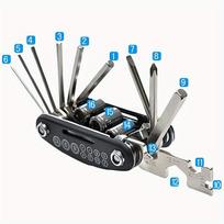 16-in-1 Bike Repair Tool Kit, Multifunctional Folding Cycling Tools, Durable Carbon Steel Bicycle Maintenance Set for Road MTB 16 in 1 juoda