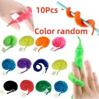 Fun 10Pcs Worm Magic Props Toys For Children Kids Beginners Wiggly Twisty Worm With Invisible String Party Games Trick Toys Gift
