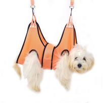 Anti Scratch Dog Grooming Hammock Hanging Bite Restraint Cat Bathing Bag Adjustable Breathable Dog Trimming Restraint Bag (Orange,S) oranžinė