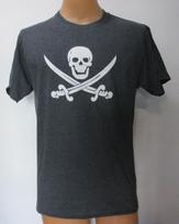 Pirate JOLLY ROGER SKULL T-SHIRT Men's size LARGE S įvairiaspalvis