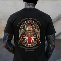 BSA Vintažinio stiliaus motociklo retro ženklelis Marškinėliai M