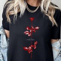 Depeche Mode Violator Marškinėliai T-shirt T-shirt Tee Shirt Retro 1980-ųjų Stiliaus Grupės Te L gray